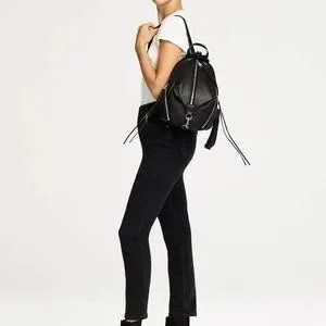 ❤️ NWT Rebecca Minkoff Julian Medium Leather Backpack BLACK BLACK AUTHENTIC NWT Rebecca Minkoff Julian Medium Leather Backpack BLACK  main image 3